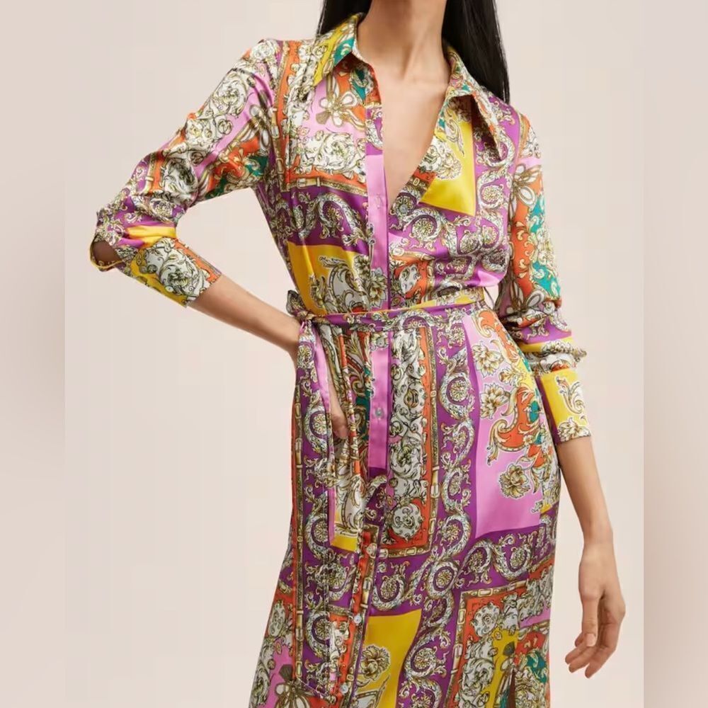Mango‎ Baroque print dress Travolta 2 NWT IN PACKAGING